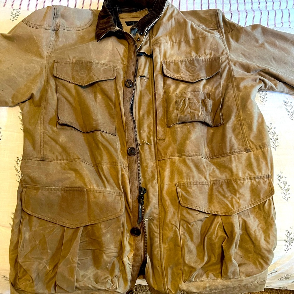 J Crew men’s Wax Canvas Field Jacket with Corduroy Collar